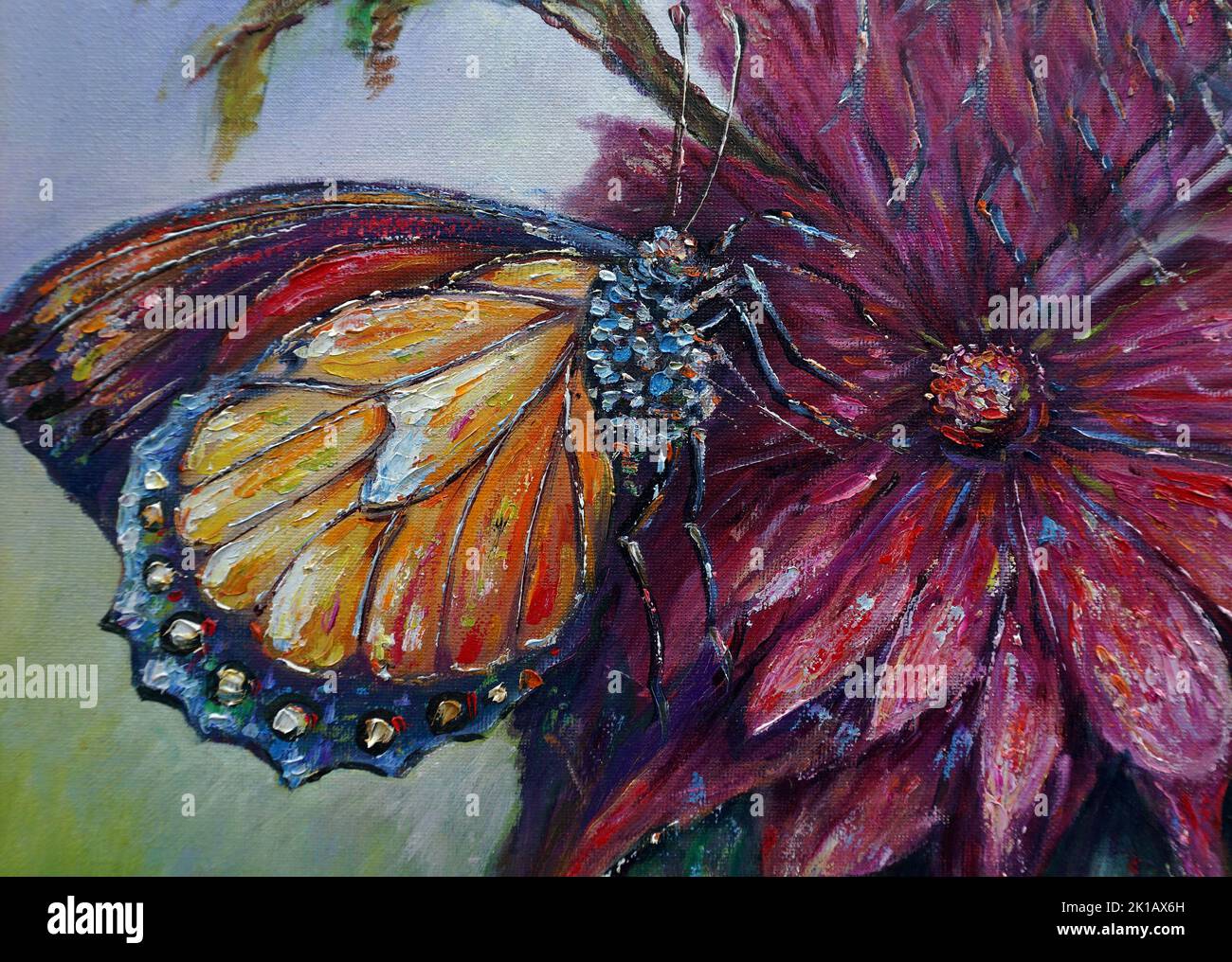 Kunst Ölgemälde Farbe der Schmetterling , Insekt Stockfoto