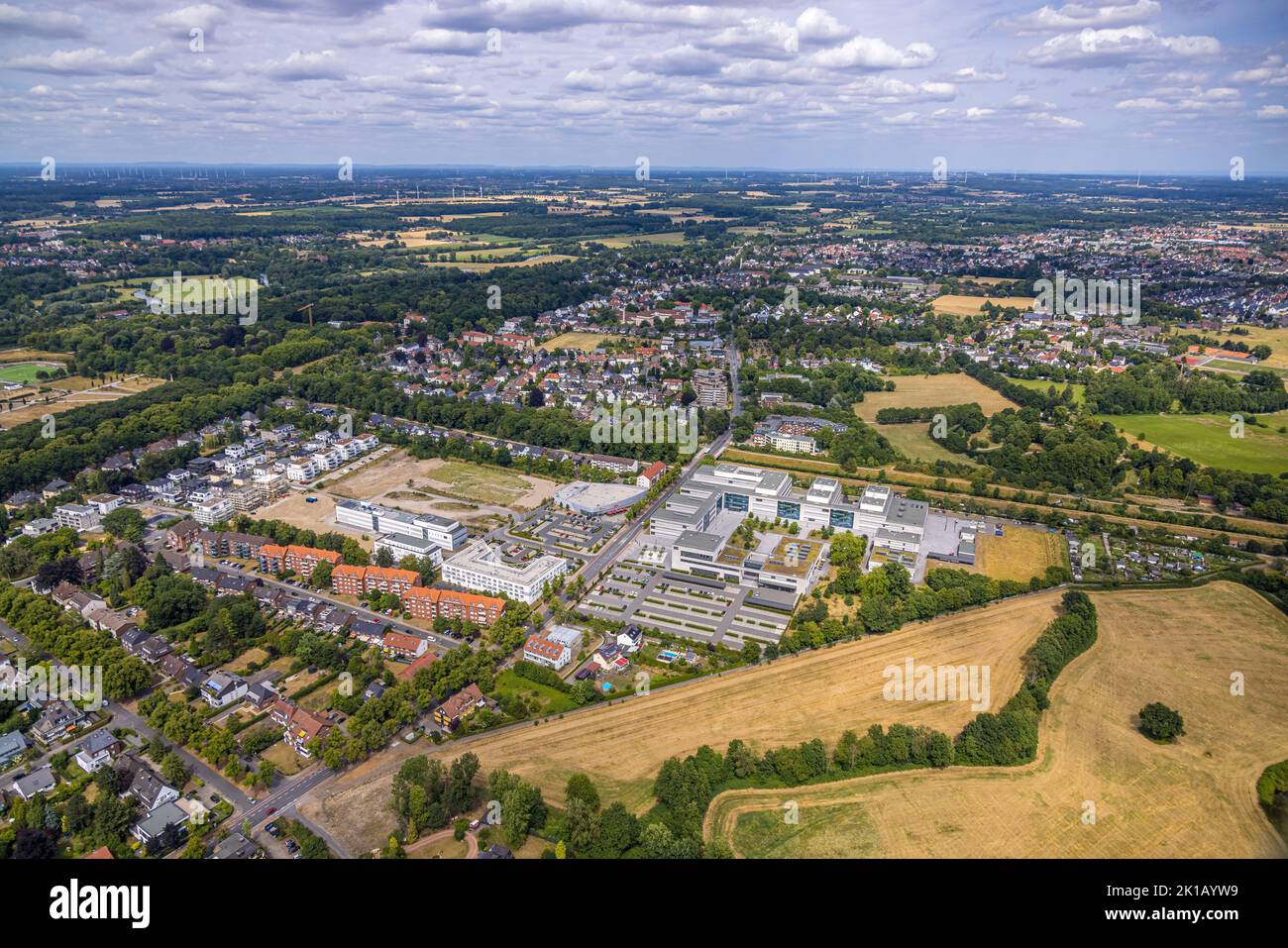 Luftaufnahme, Hochschule Hamm-Lippstadt, HSHL, Campus Hamm, Baustelle und Neubau WissenschaftsQuartier Sci:Q Science Stockfoto