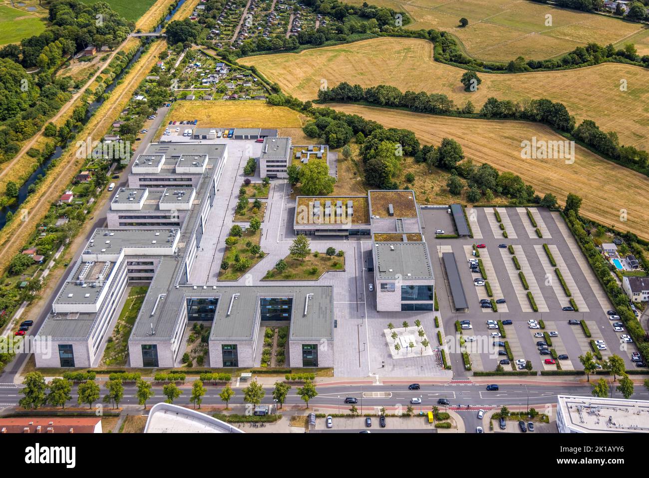 Luftaufnahme, Hochschule Hamm-Lippstadt, HSHL, Campus Hamm, Baustelle und Neubau WissenschaftsQuartier Sci:Q Science Stockfoto