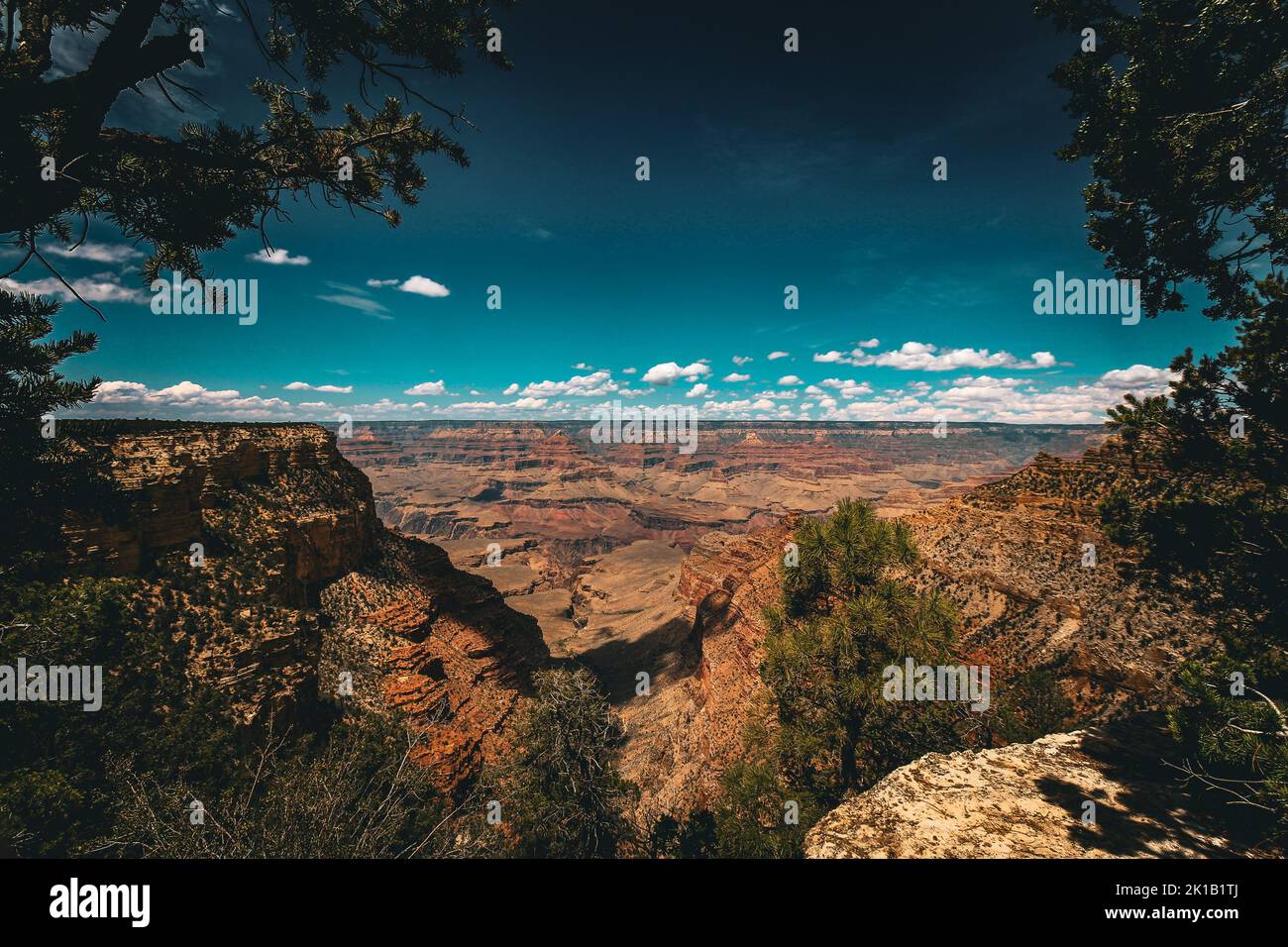 Eine Landschaft des weltberühmten Grand Canyon in Arizona, United, erklärte Stockfoto