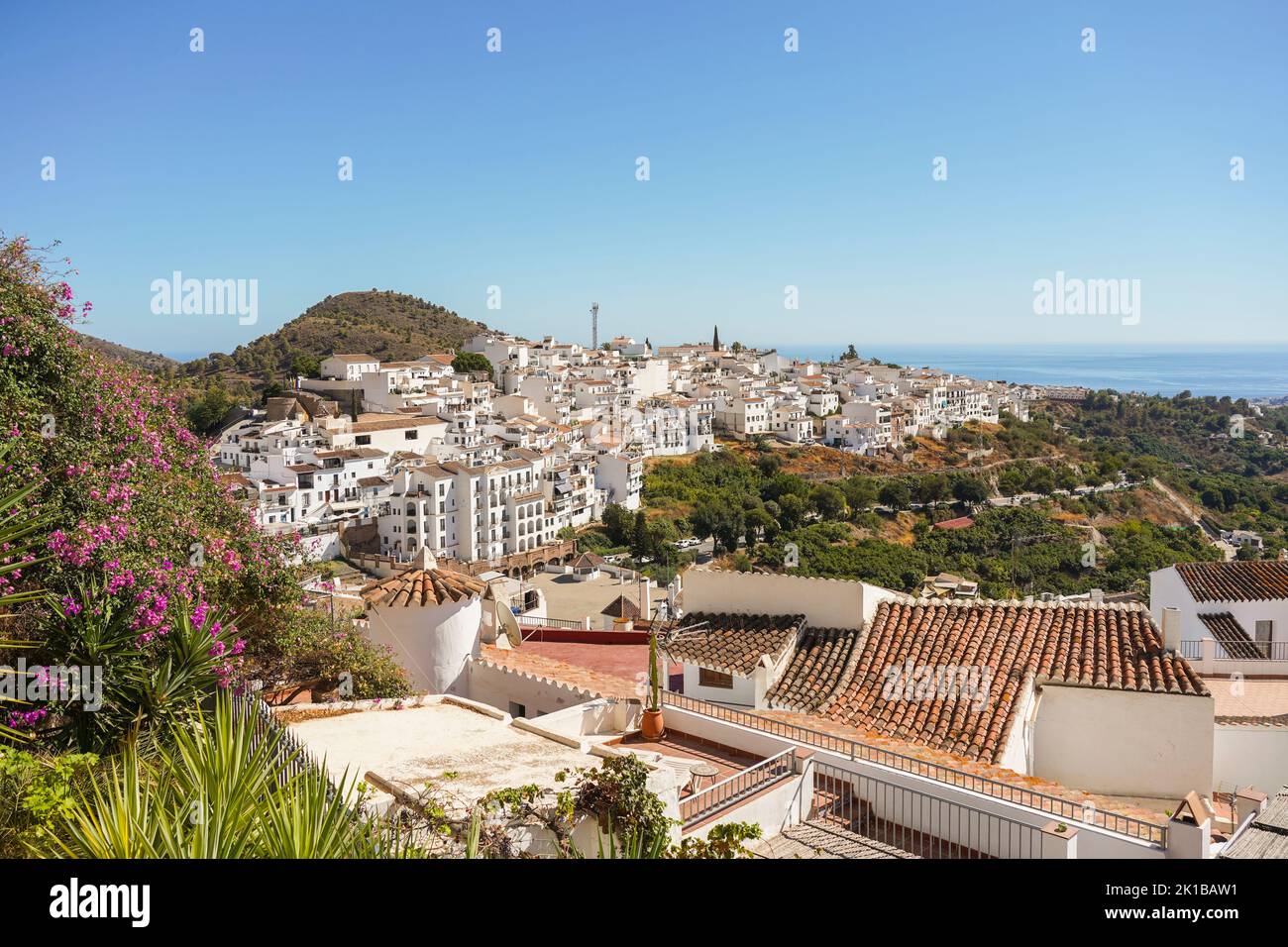 Frigiliana Spanien, weißes spanisches Bergdorf in Andalusien, Provinz Malaga, Spanien Stockfoto