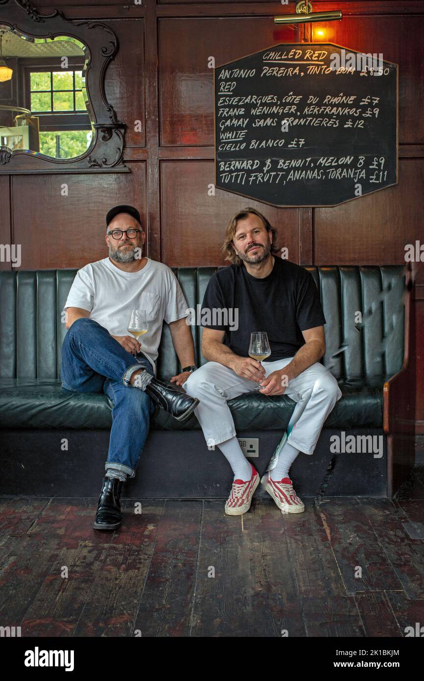 MARKSMAN-EIGENTÜMER TOM Harris (links) und Jon Rotheram (rechts) London, England. Stockfoto