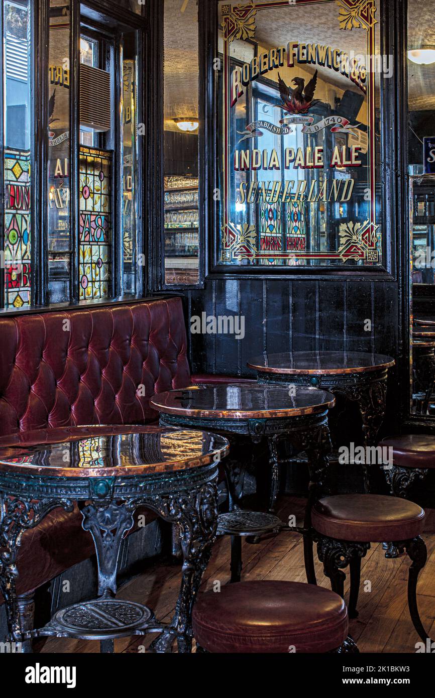 Whitelock's Ale House Pub Interieur, Leeds, England. Stockfoto