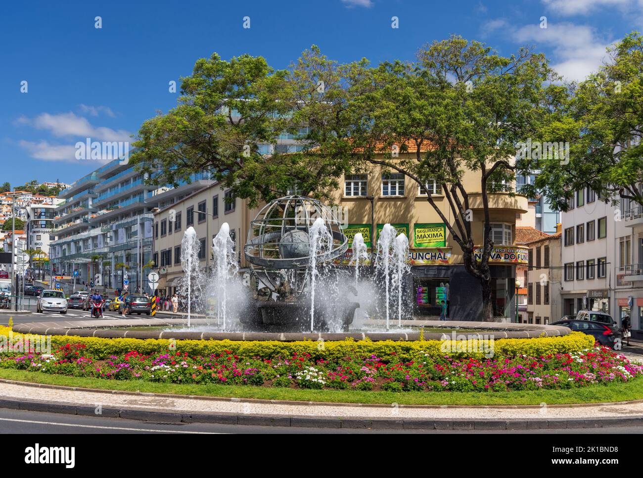 Kreisverkehr Rotunda do Infante, Funchal, Madeira, Portugal Stockfoto