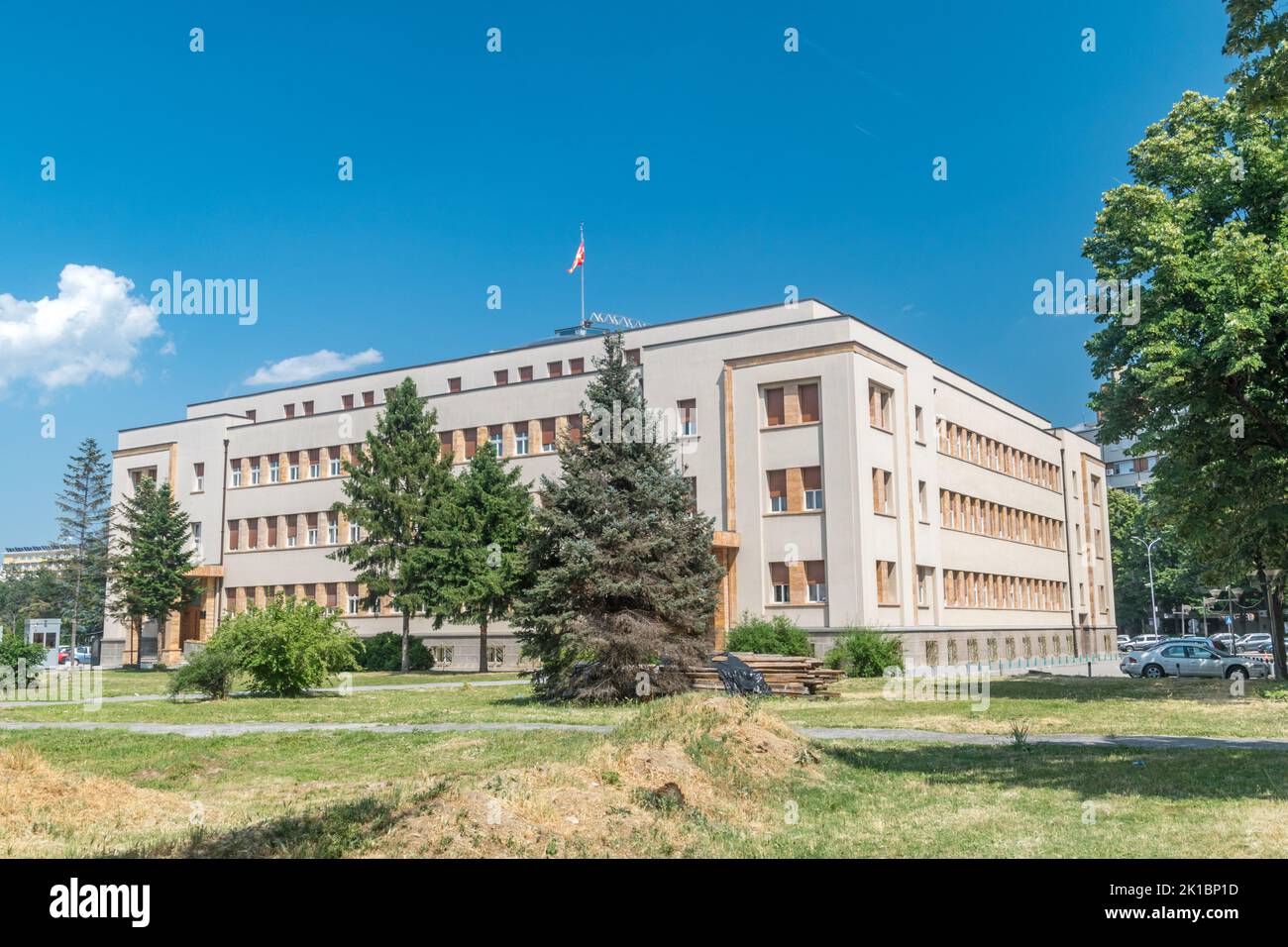 Skopje, Nordmakedonien - 5. Juni 2022: Versammlung von Nordmakedonien. Einkammerbehörde der Bürger von Nord-Mazedonien. Stockfoto