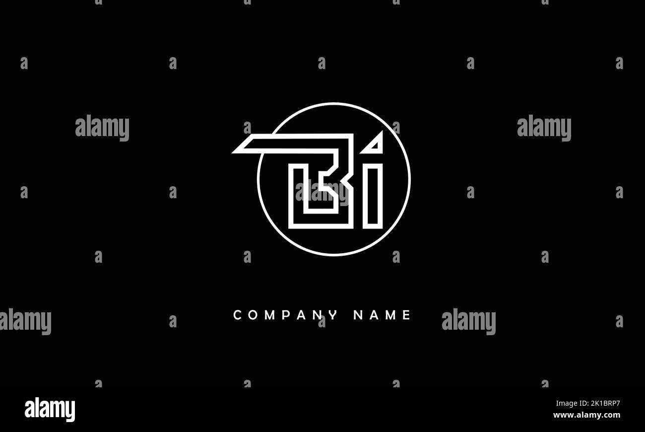 BI, IB Abstract Letters Logo Monogramm Stock Vektor
