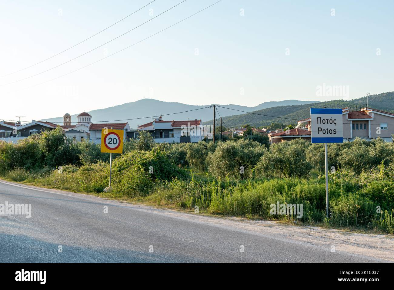 Potos Dorf in Thasos, Griechenland Stockfoto