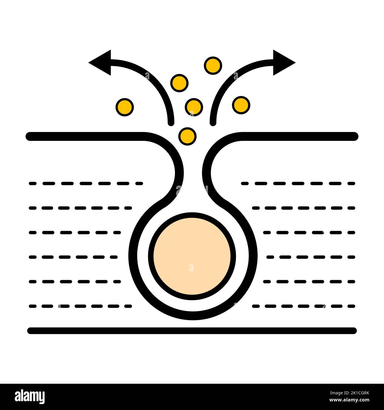 Reinigung Pore Symbol, Mitesser Dermatologie Hautproblem, Akne Hautpflege Problem Symbol Vektor Illustration . Stock Vektor