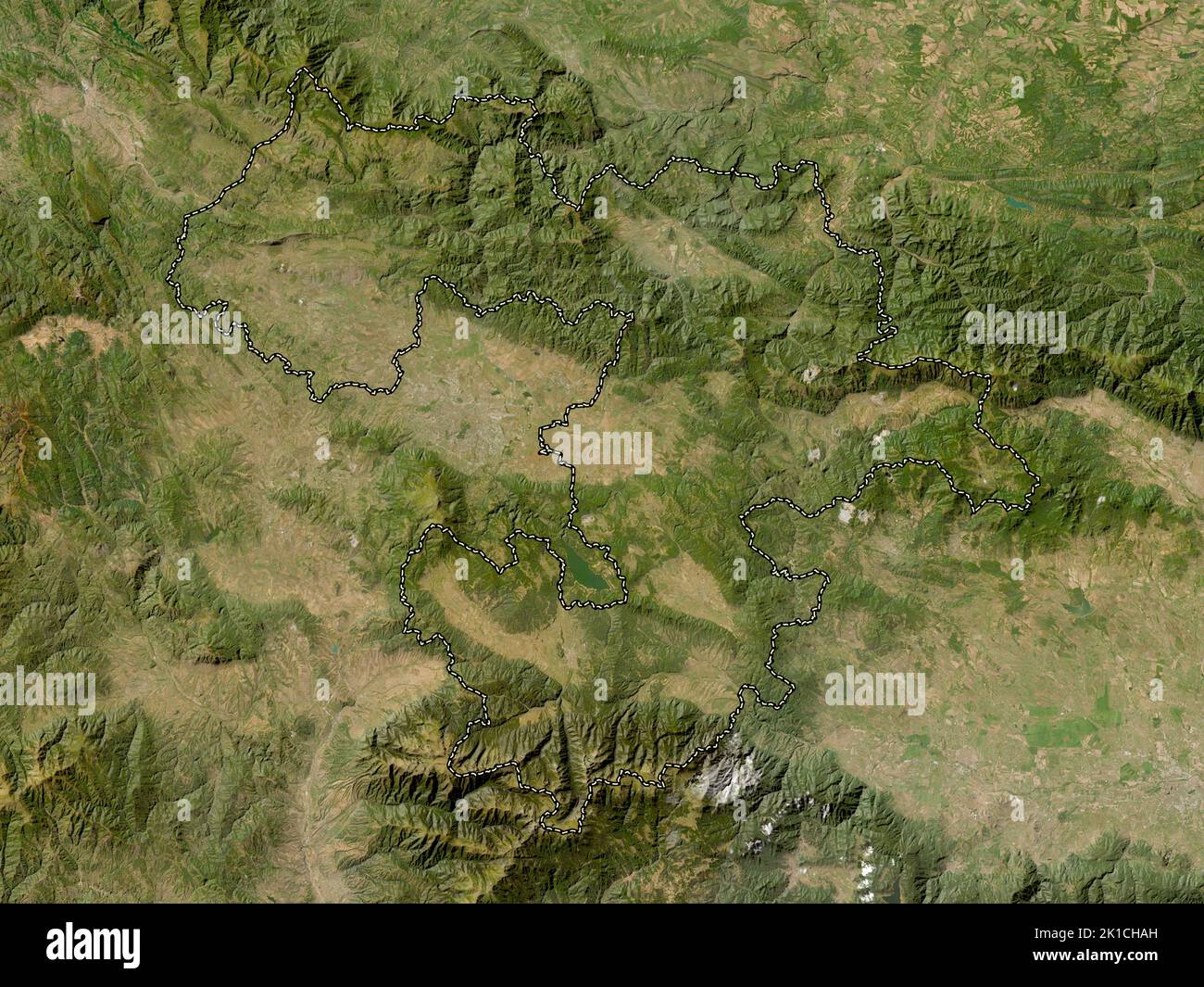 Sofia, Provinz Bulgarien. Satellitenkarte mit niedriger Auflösung Stockfoto