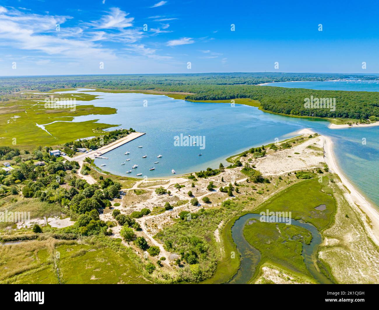 Luftaufnahmen vom Northwest Harbor County Park Stockfoto