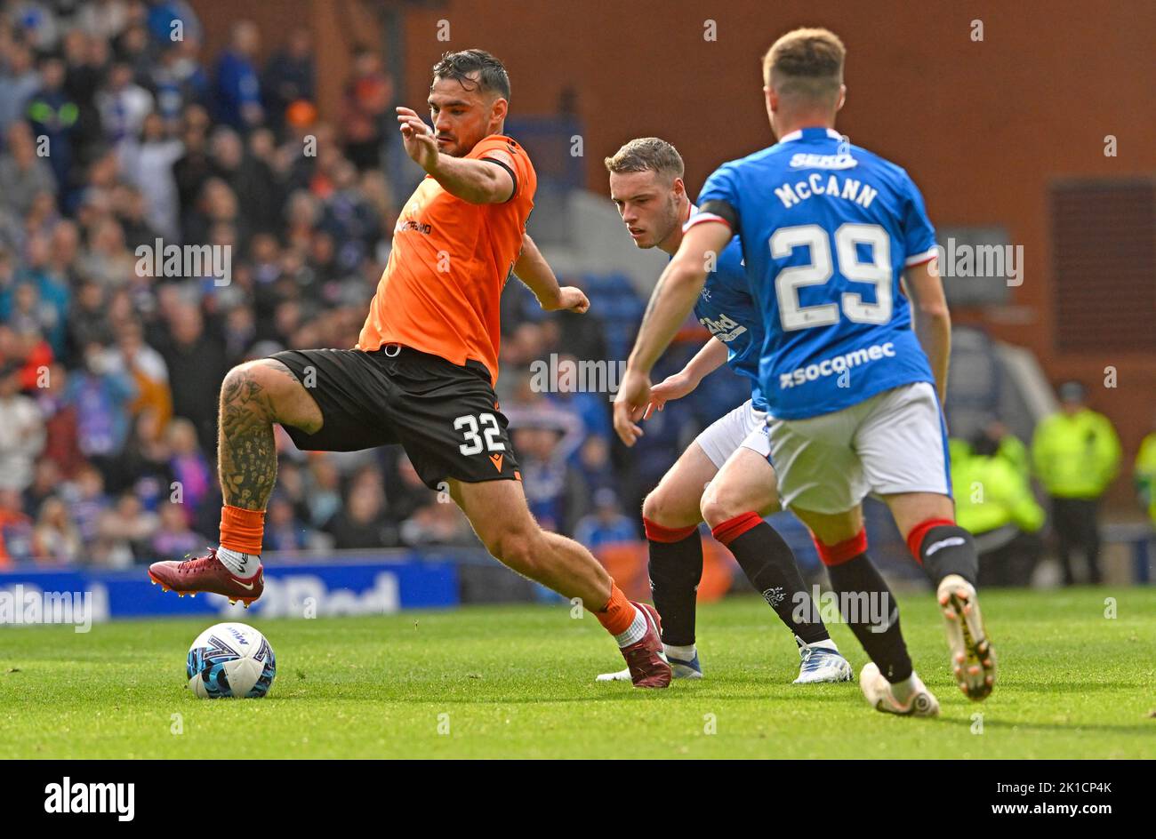 Glasgow, Großbritannien. 17.. September 2022. Tony Watt von Dundee Utd