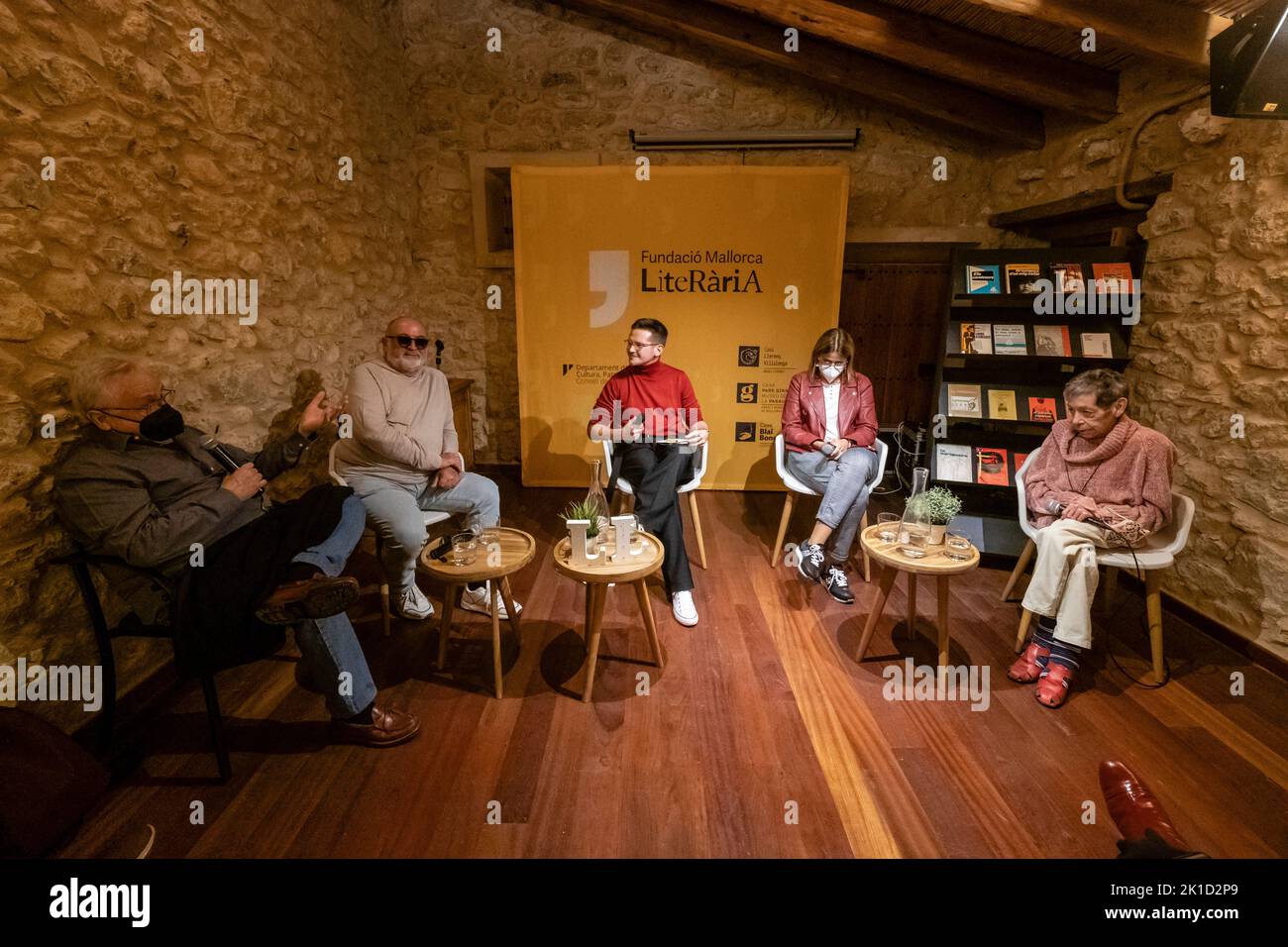 narrativa dels 70 , Casa Museu Llorenç Villalonga , Binissalem, Mallorca, Balearen, Spanien. Stockfoto