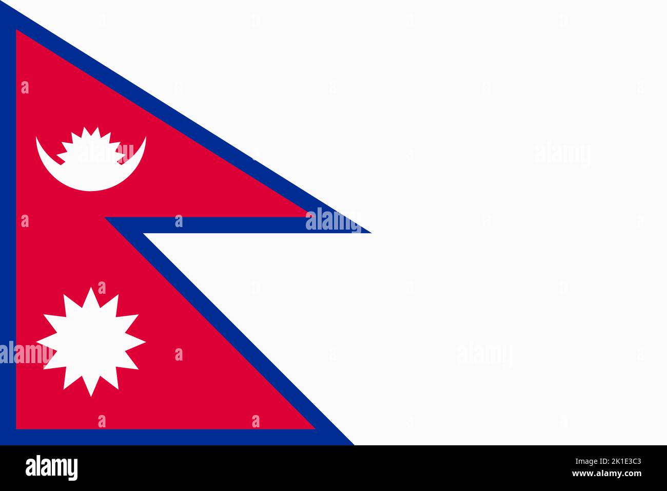 Nepal-Flagge. Nepalesisches nationales Banner und patriotisches Symbol. Offizielle Farben. Flache Vektorgrafik. Stock Vektor