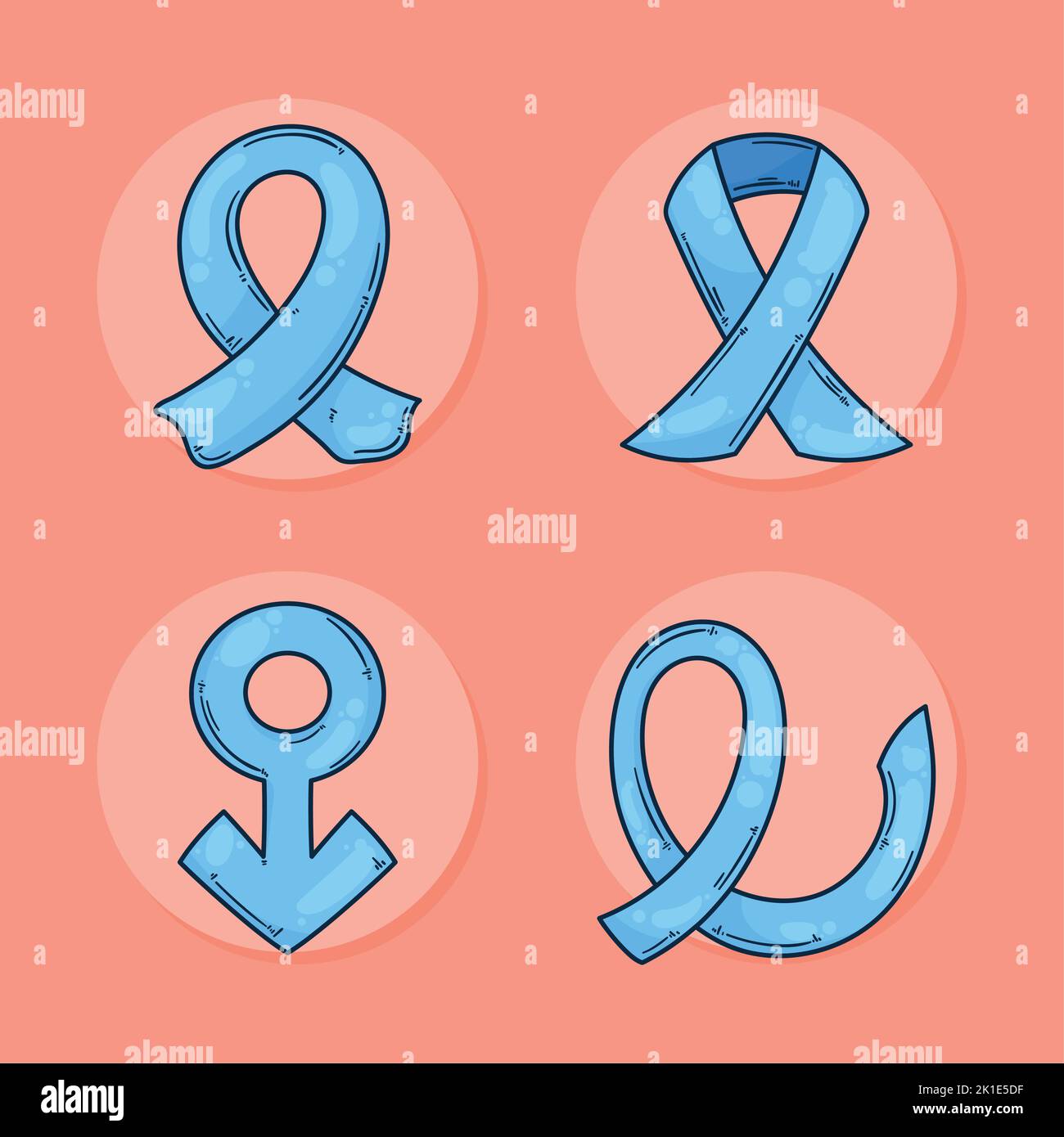 movember-Kampagne setzt vier Symbole Stock Vektor