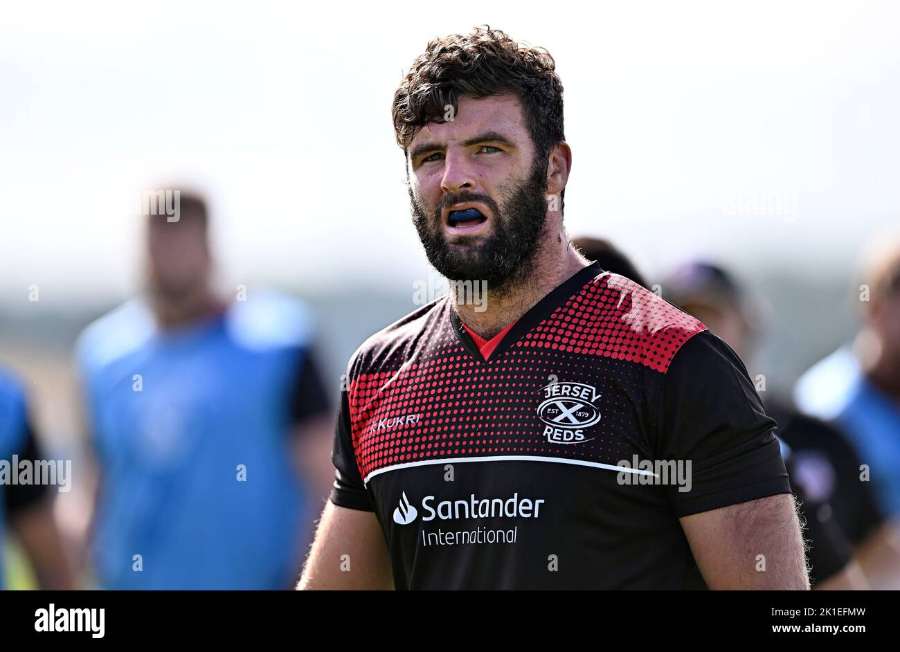 Bedford. Vereinigtes Königreich. 10. September 2022. Championship Rugby. Ampthill Rugby V Trikot Reds . Ampthill Rugby Club. Bedford. Sean O’Connor (Jersey) während des Rugby-Spiels der V-Trikot-Reds-Meisterschaft von Ampthill. Stockfoto