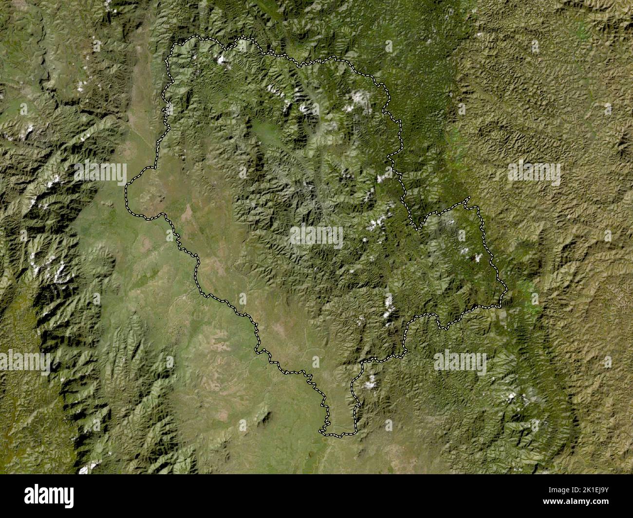 Cibitoke, Provinz Burundi. Satellitenkarte mit niedriger Auflösung Stockfoto