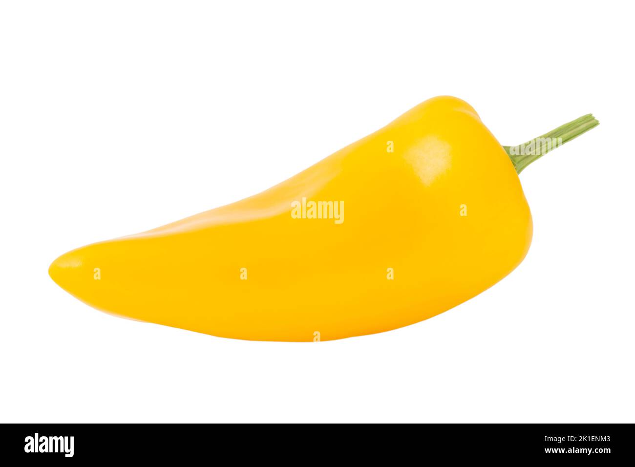 Nahaufnahme von gelbem Mini-Paprika isoliert auf weiß Stockfoto