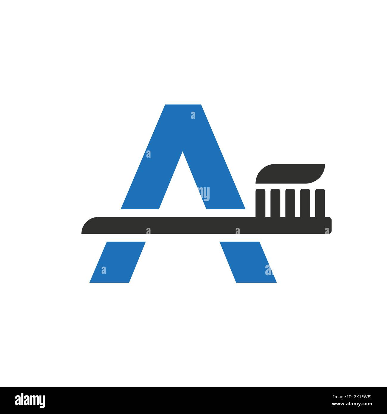 Anfangsbuchstabe Ein Dental Logo mit Zahnbürste Symbol-Vorlage kombinieren Stock Vektor