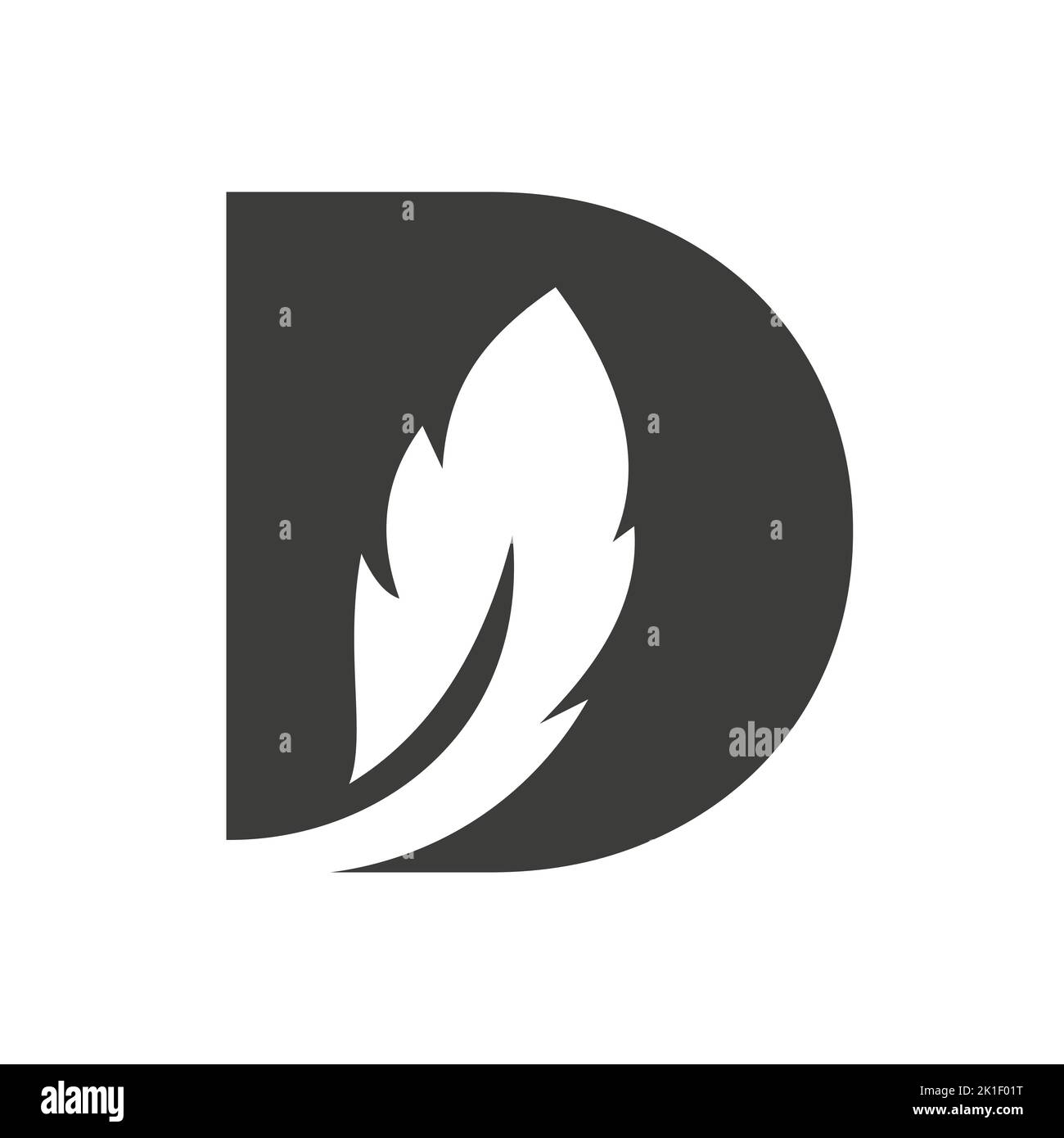 Buchstabe D Vogel Feder Logo Design Konzept für Gesetz Identität Vektor-Vorlage Stock Vektor