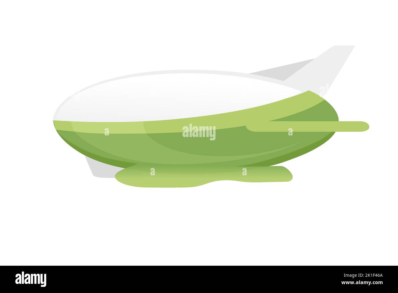 Kommerzielle Luftschiff grüne Farbe starre Luftschiff Vektor-Illustration isoliert auf weißem Hintergrund Stock Vektor