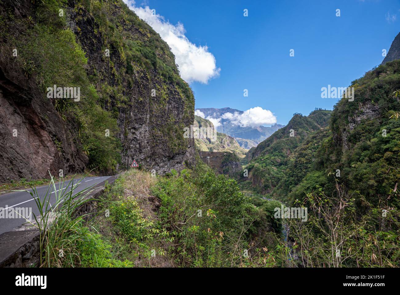 Autobahn auf der Insel Réunion, Frankreich Stockfoto