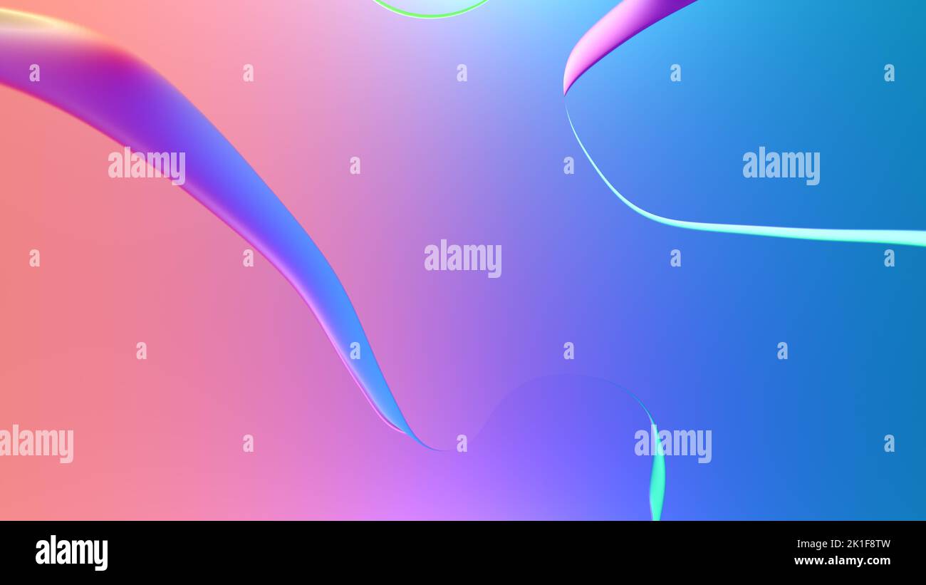 Abstrakte Illustration in holografischer Farbe, futuristische Tapete. Stockfoto