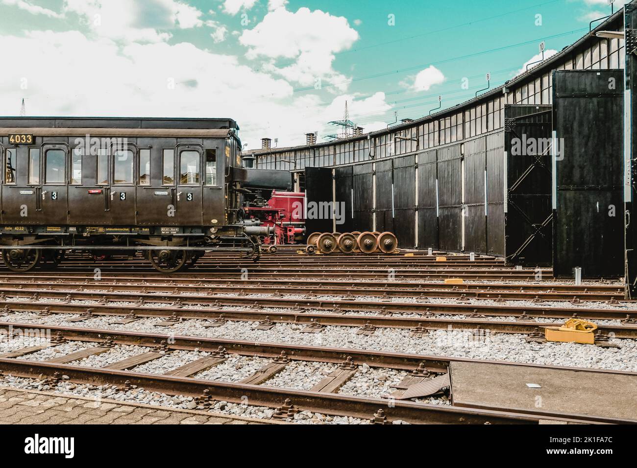 Lokomotivrundhaus im Eisenbahnmuseum Bochum Dahlhausen Stockfoto