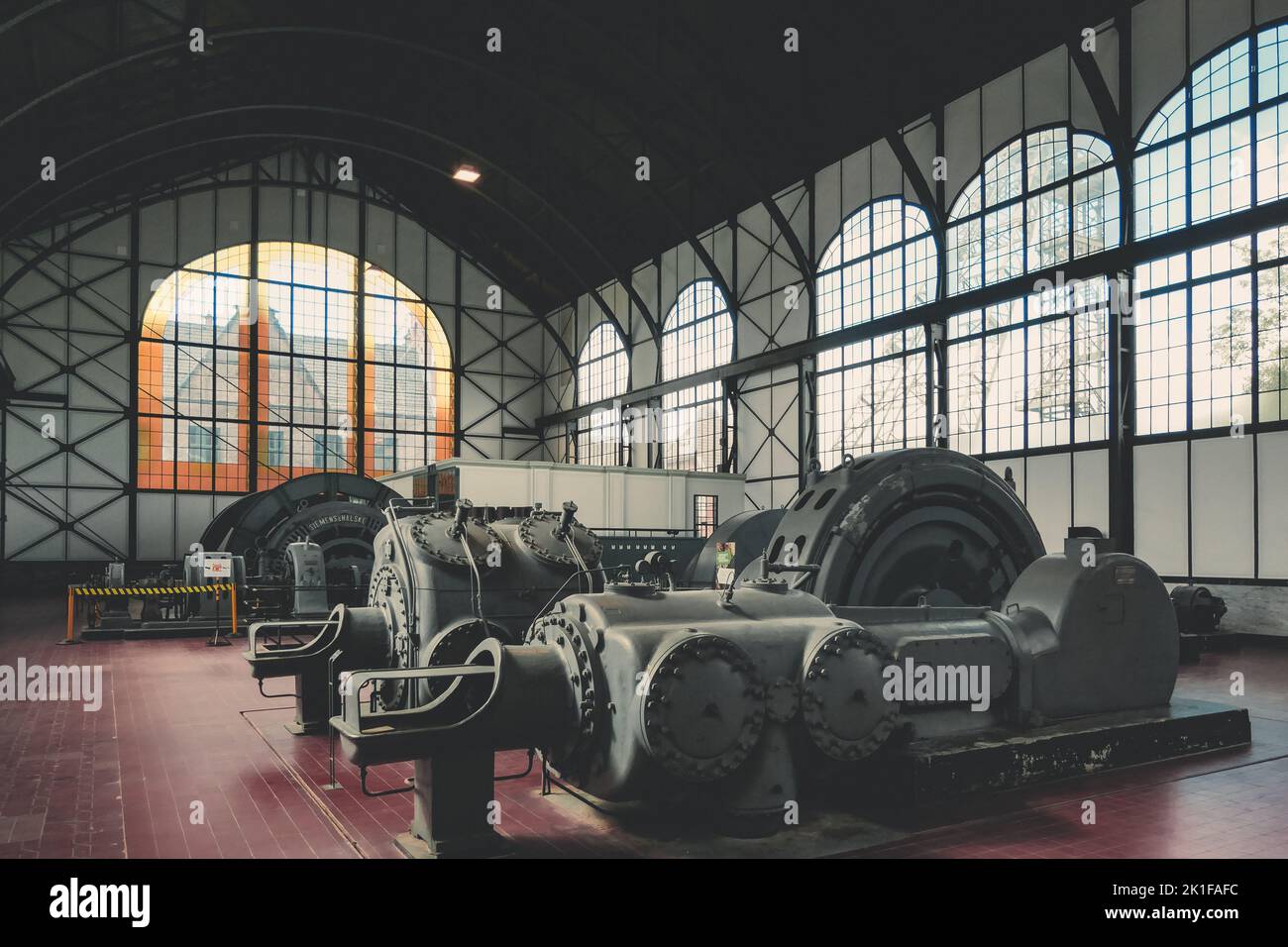 Maschinenhalle im Industriemuseum Zeche Zollern Dortmund Stockfoto