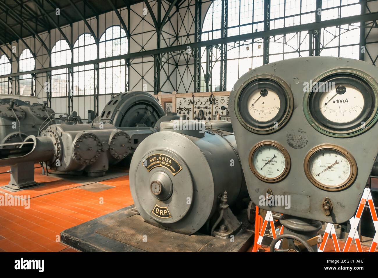 Maschinenhalle im Industriemuseum Zeche Zollern Dortmund Stockfoto