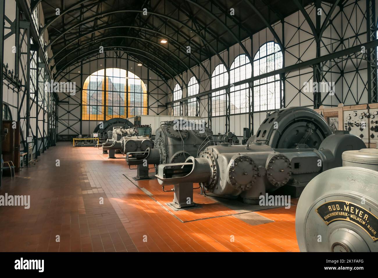 Maschinenhalle im Industriemuseum Zeche Zollern Dortmund Stockfoto