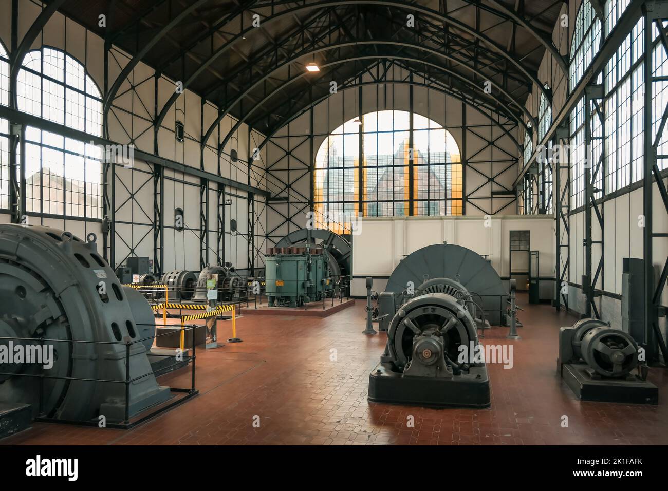 Maschinenhalle im Industriemuseum Zeche Zollern Dortmund Stockfoto