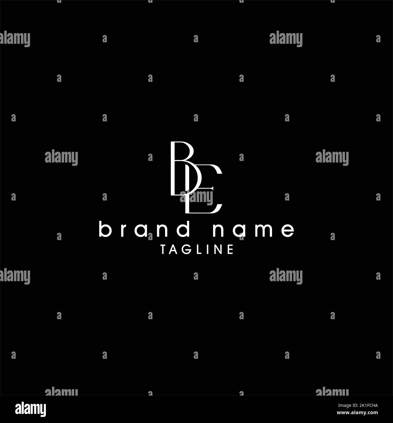 Ein SLOGAN VON BE Brand Logo weißer Text auf schwarzem Hintergrund Stock Vektor
