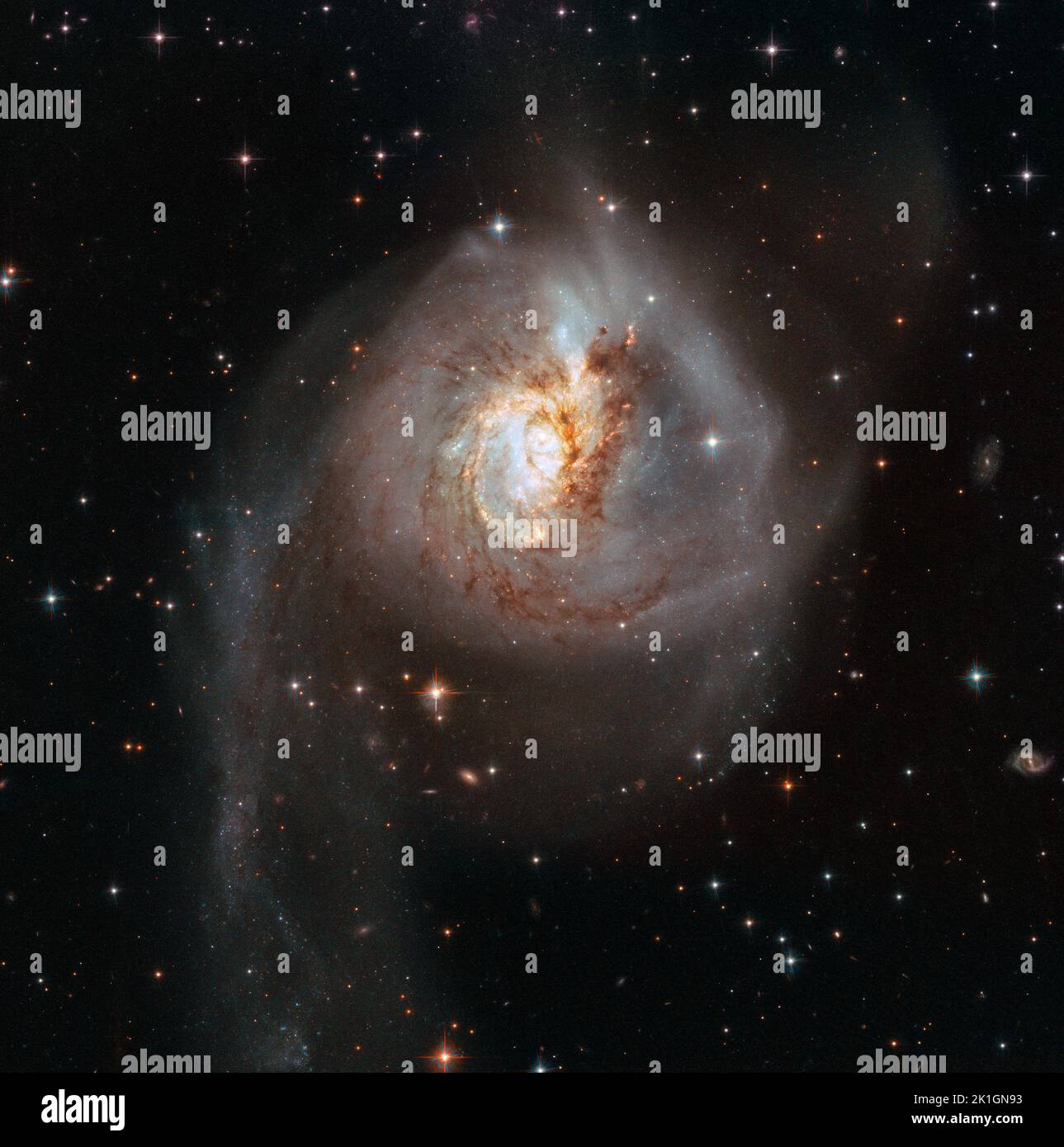 NASA ESA HUBBLE Sondergalaxie NGC 3256 Stockfoto