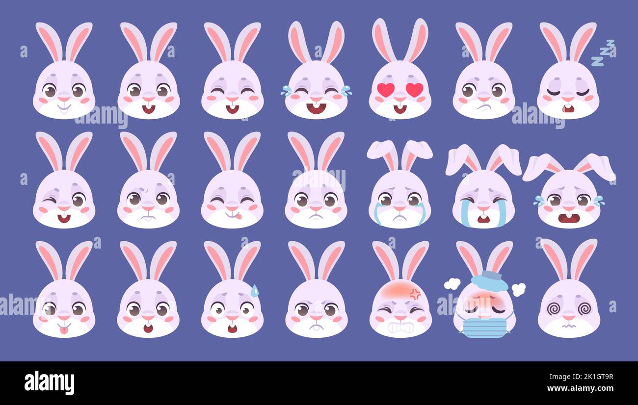 Kaninchen Emoji Bunny Emoticon Hase Gesicht Emotion Niedlich Ostern Tier Ausdruck Kawaii 6779