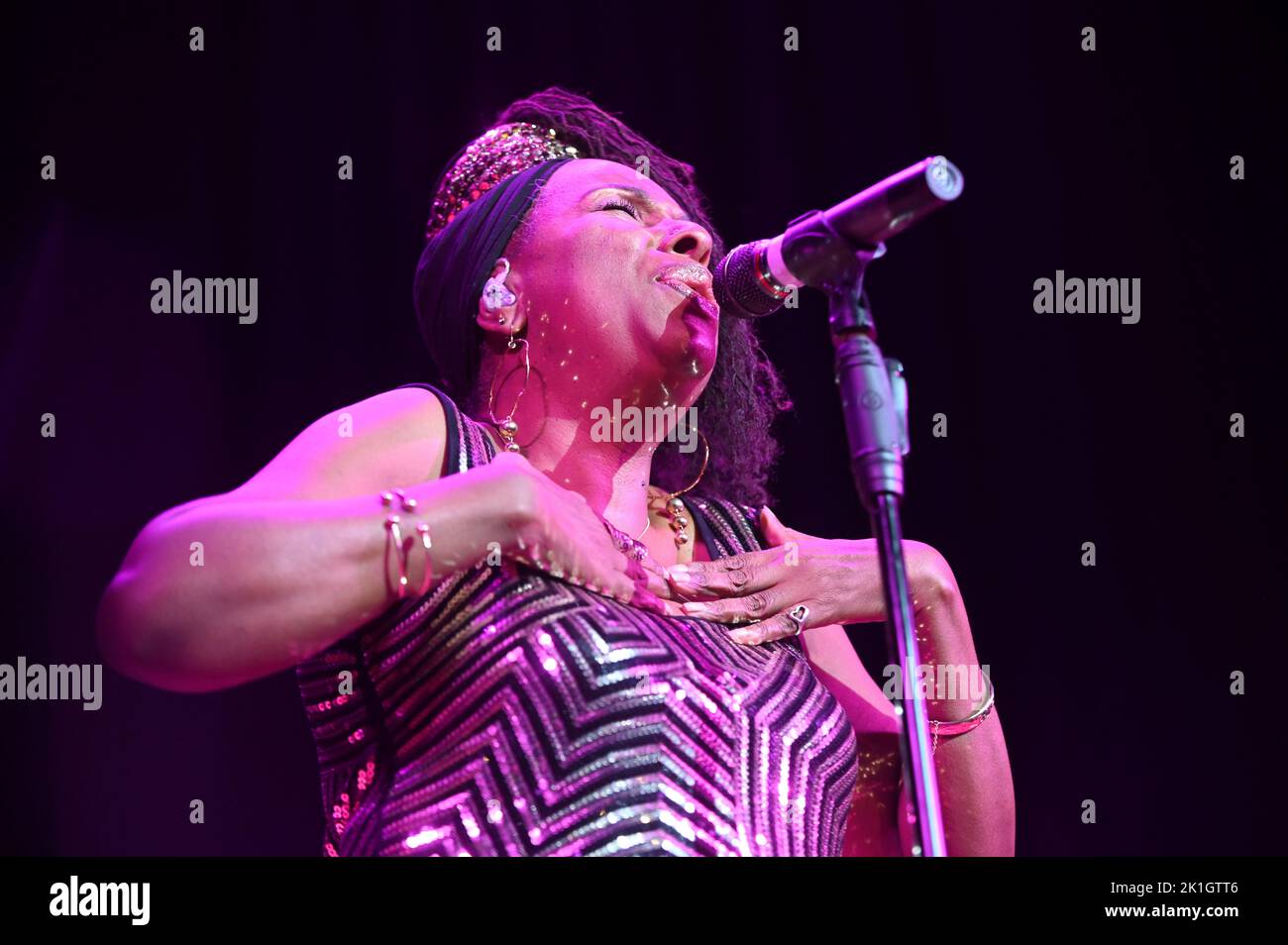 Janet Kay bei der Tournee „Giants of Soul“ im Sheffield City Hall, Sheffield, Großbritannien, 14.09.2022 (Foto: ZUMA Press/Sipa USA) Stockfoto