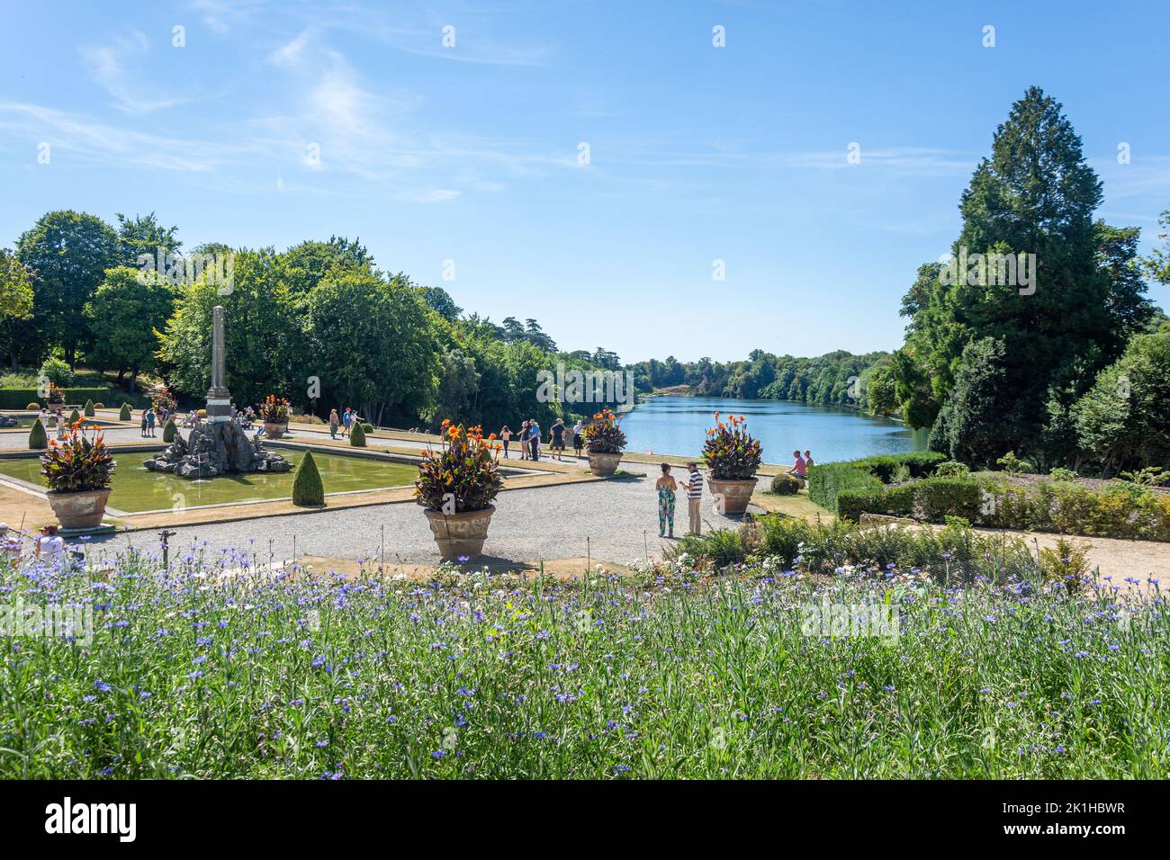 The Water Gardens und Great Lake, Blenheim Palace, Woodstock, Oxfordshire, England, Vereinigtes Königreich Stockfoto