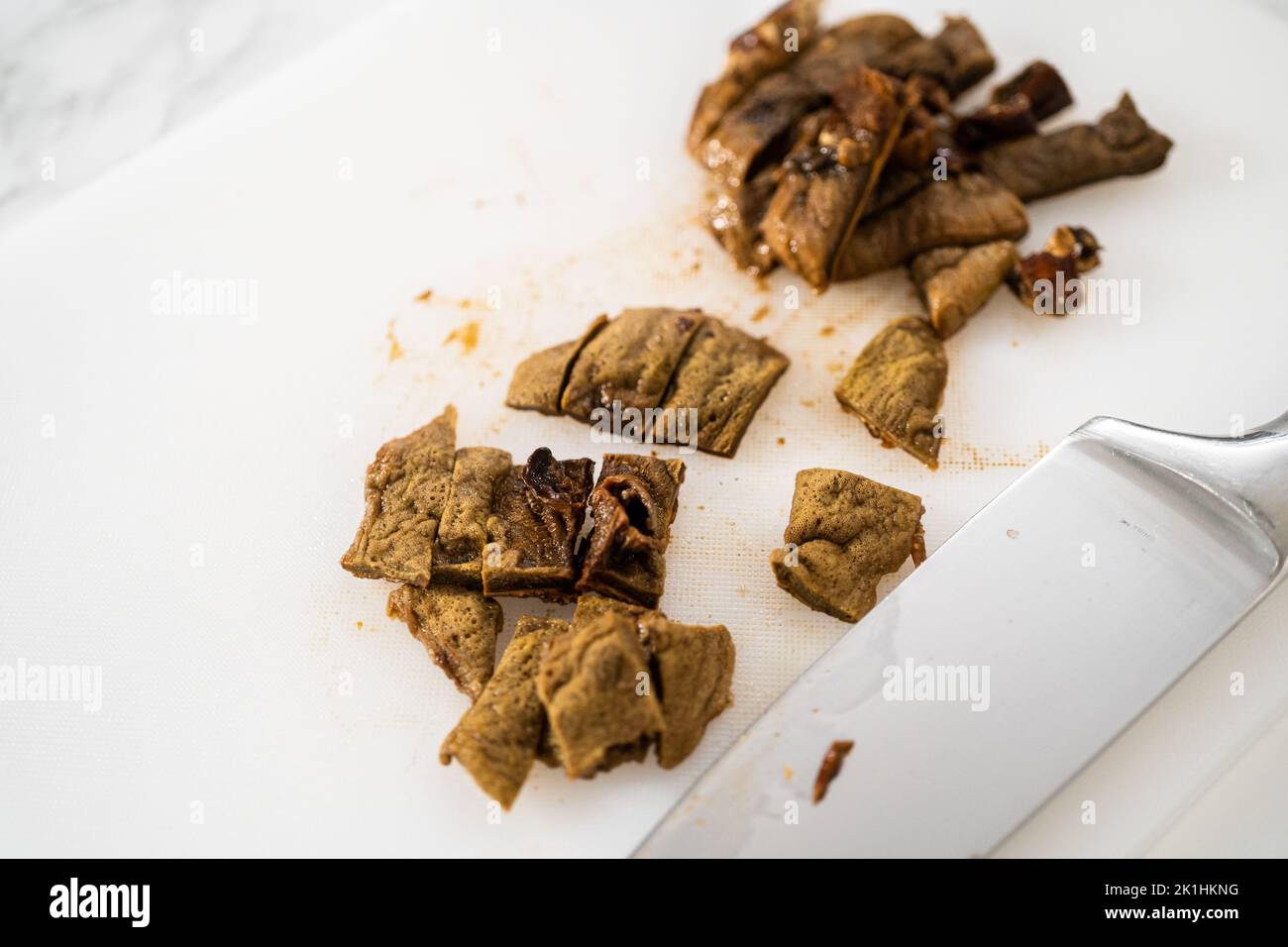 Cremige Wildpilzsuppe Stockfoto