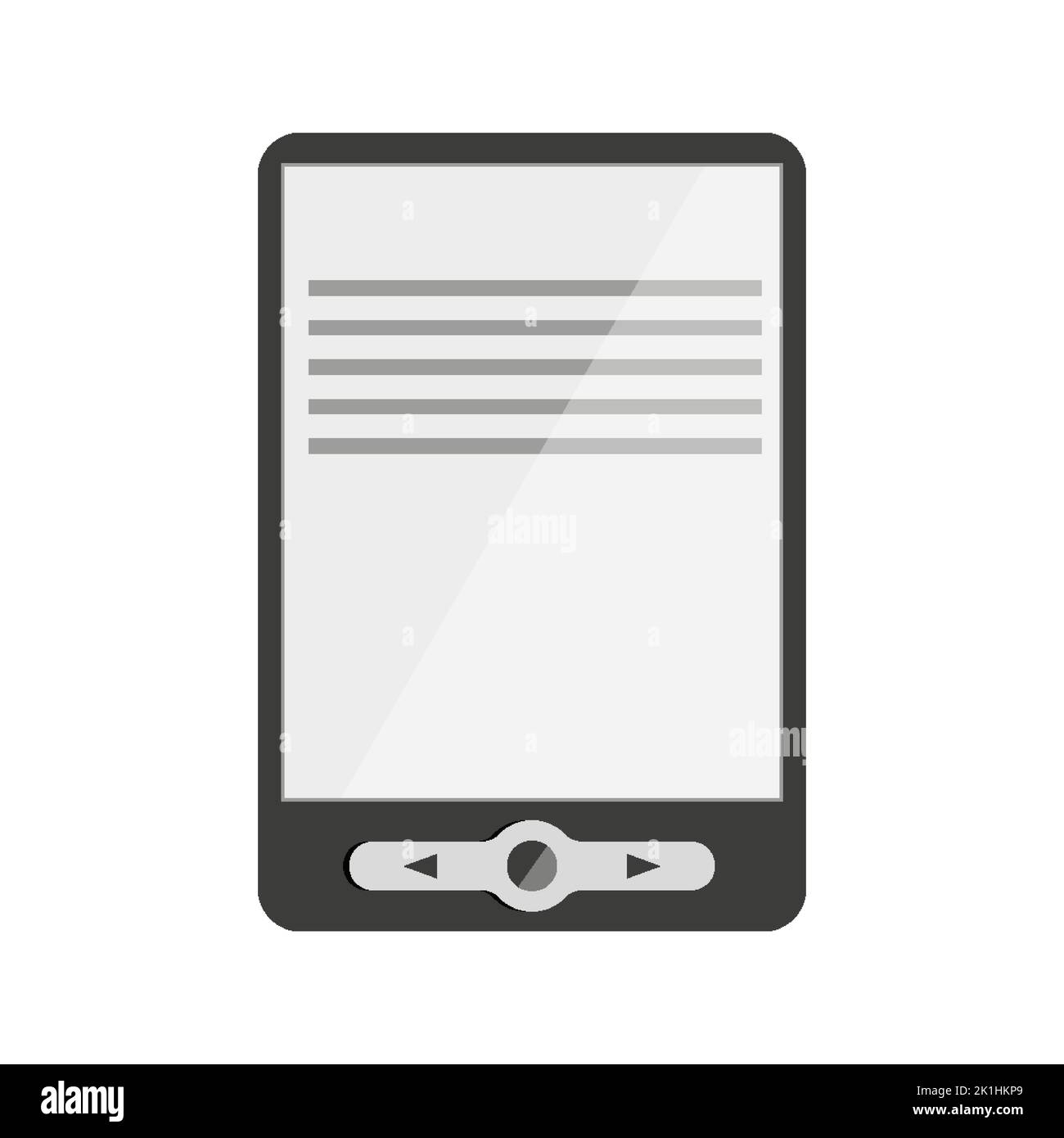 EBook modernes Konzept online lesen schwarz flach. Tablet Bildschirm Button Seite Buch Bildung virtuelle erweiterte Bibliothek Halten Bäume lernen entspannen Hobby Schule Lehrbuch Remote-Symbol Logo Büro Gadget isoliert Stock Vektor