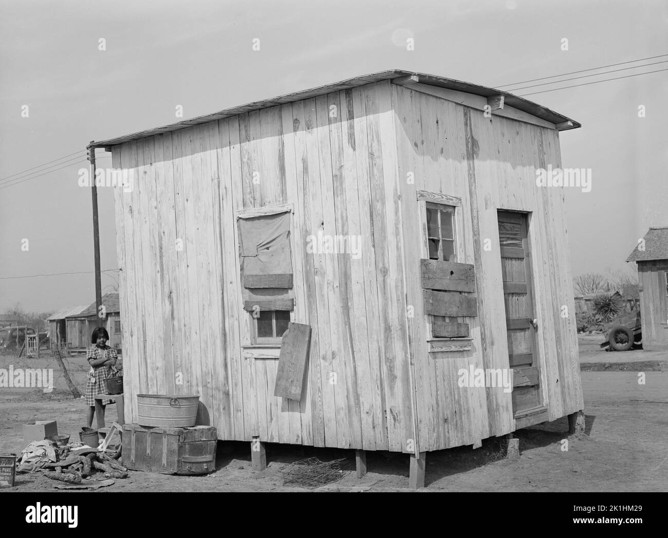 Haus eines mexikanischen Landarbeiters, Edinburg, Texas, USA 1939 Stockfoto