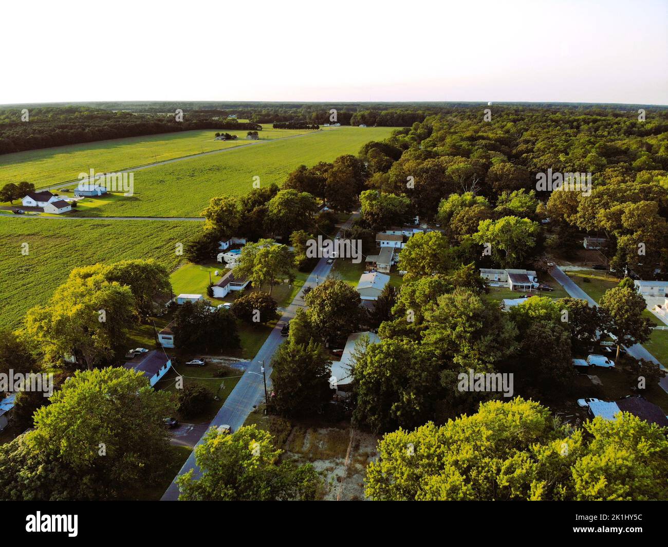 Die Luftaufnahme des Wohngebiets in der Nähe von Millsboro, Delaware, USA Stockfoto