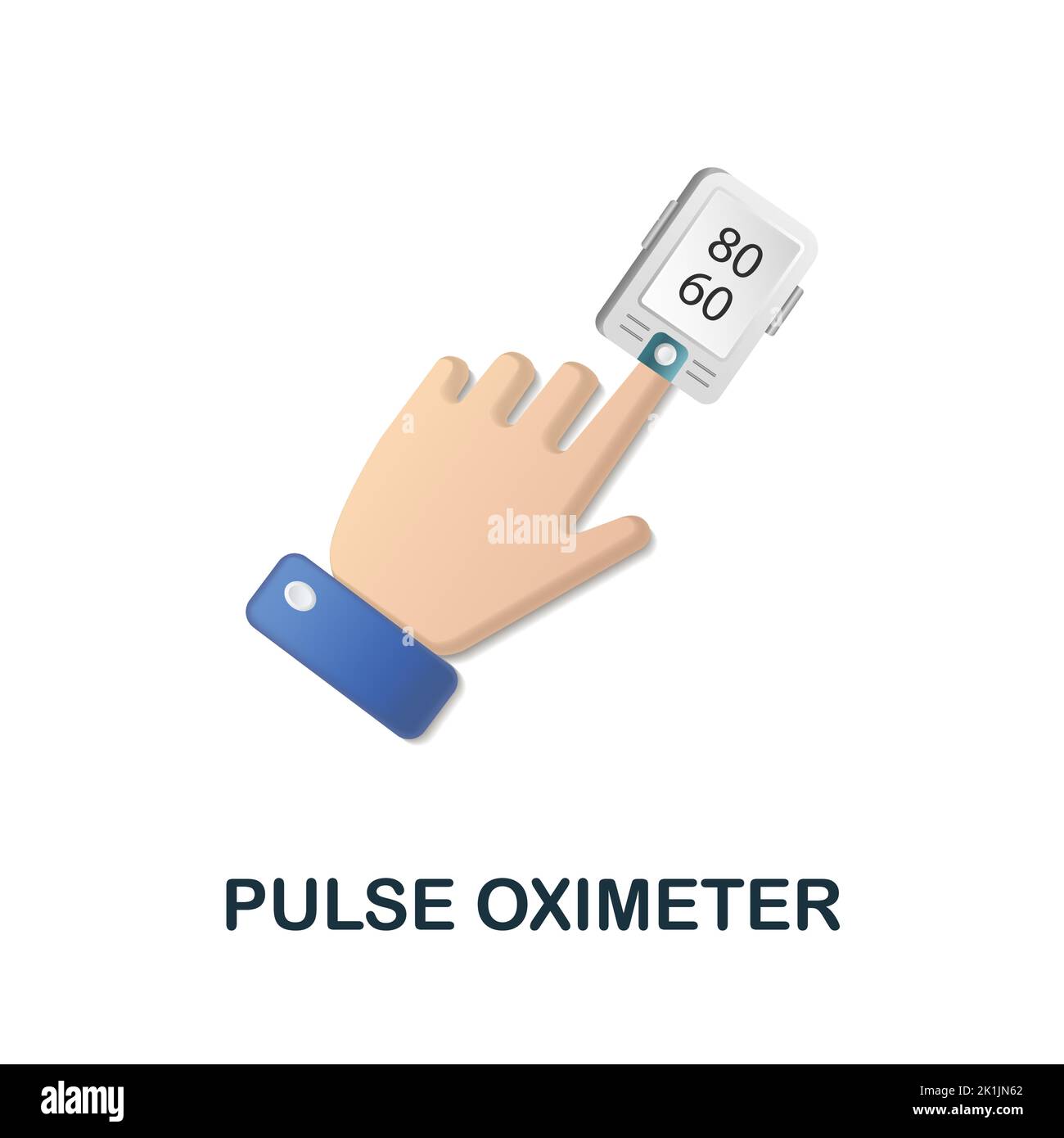 Pulsoximeter-Symbol. 3D Abbildung aus Messsammlung. Kreatives Pulse Oximeter 3D-Symbol für Webdesign, Vorlagen, Infografiken und mehr Stock Vektor