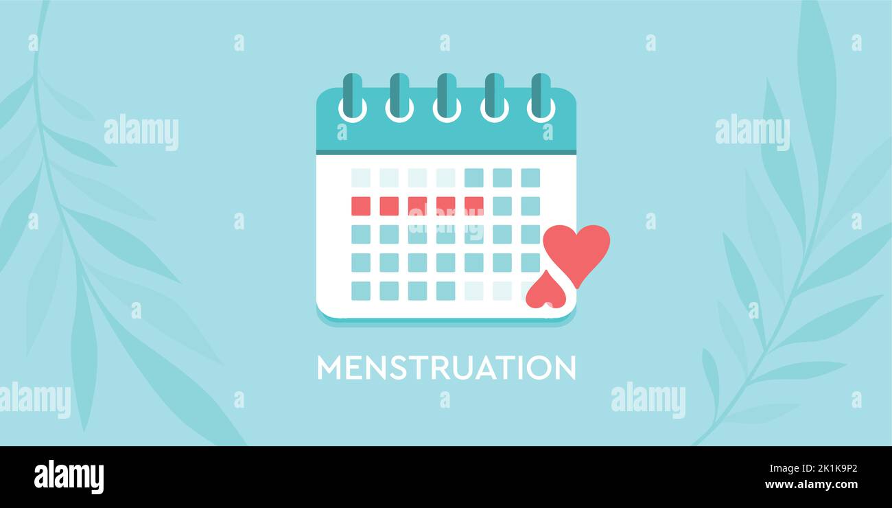 Illustration für weiblichen Körper Menstruationshygiene Kalender Grafik Stock Vektor