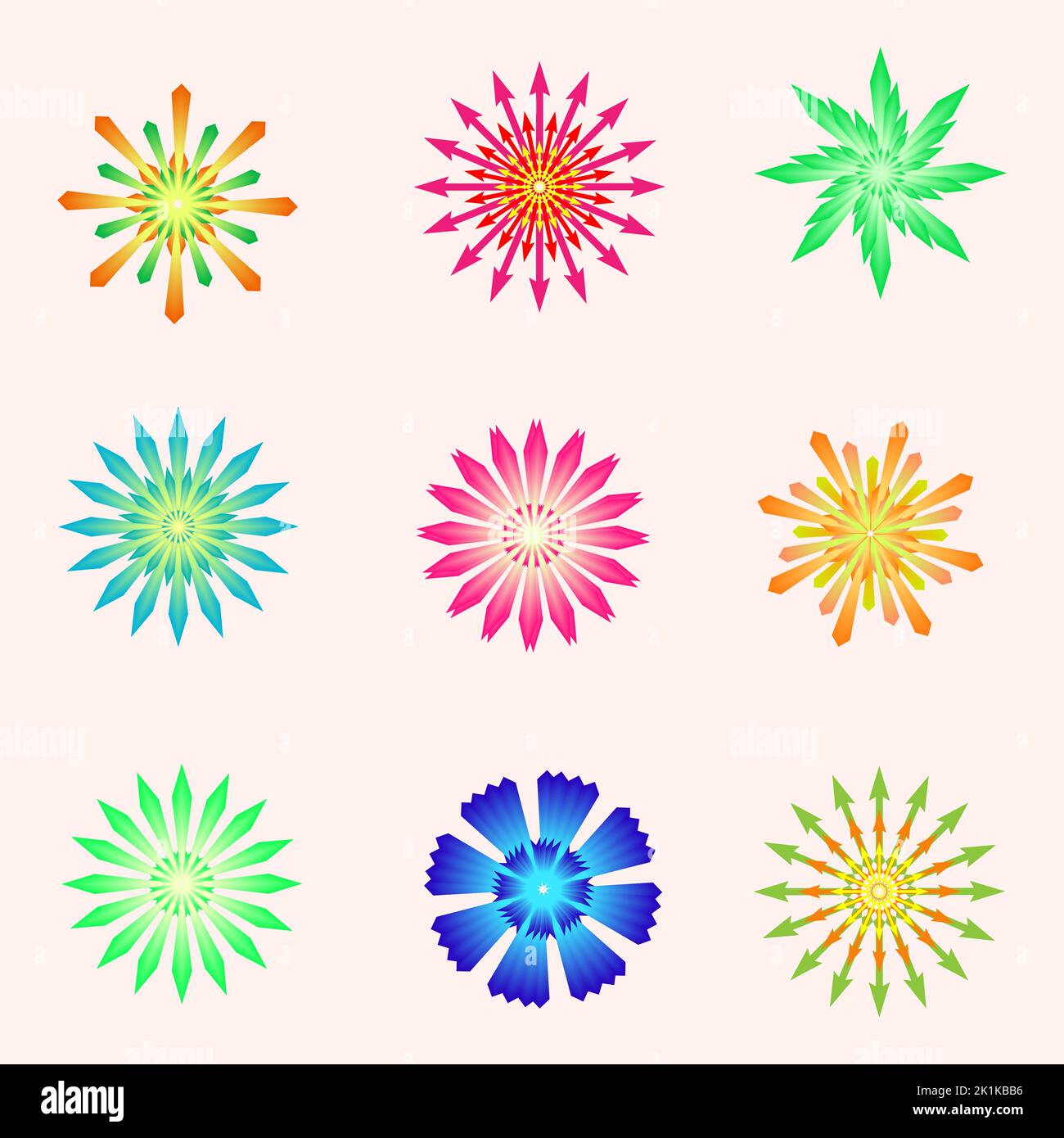 Sammlung von Blume Blütenblatt Botanik Symbol Element Kunst Grafik Design Dekoration abstrakt Hintergrund Hintergrund Muster Vektor Illustration Stock Vektor