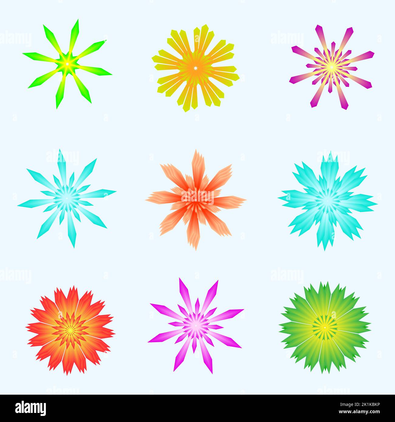 Sammlung von Blume Blütenblatt Stern Form Symbol Element Design Dekoration abstrakt Hintergrund Hintergrund Muster Vektor Illustration Stock Vektor