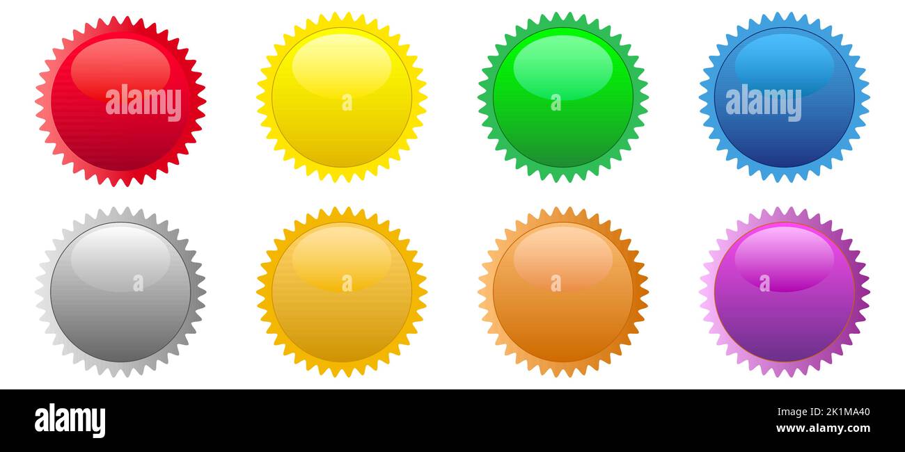 Abzeichen Starburst Sale Aufkleber isoliert auf weißem Hintergrund. Glänzendes 3D-Design. Vektorgrafik Stock Vektor