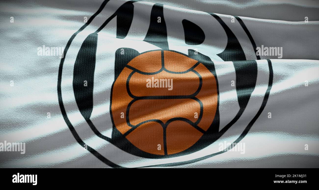 Barcelona, Spanien - 17. September 2022: KR Reykjavic FC Fußballverein, Fußballmannschaftslogo. 3D Illustration, illustrative Editorial. Stockfoto