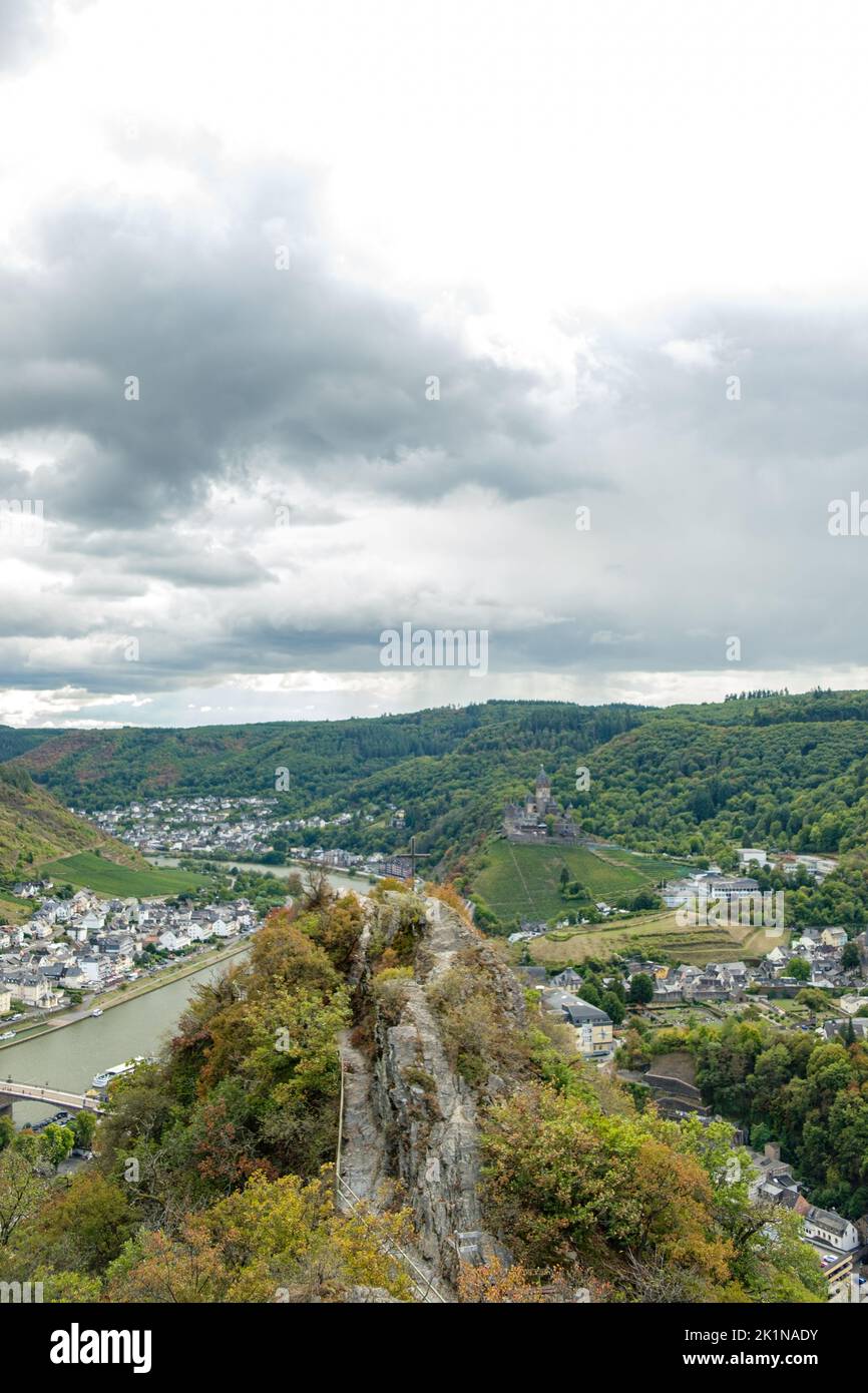 In Cochem, Deutschland, während der Traubenerntezeit Stockfoto