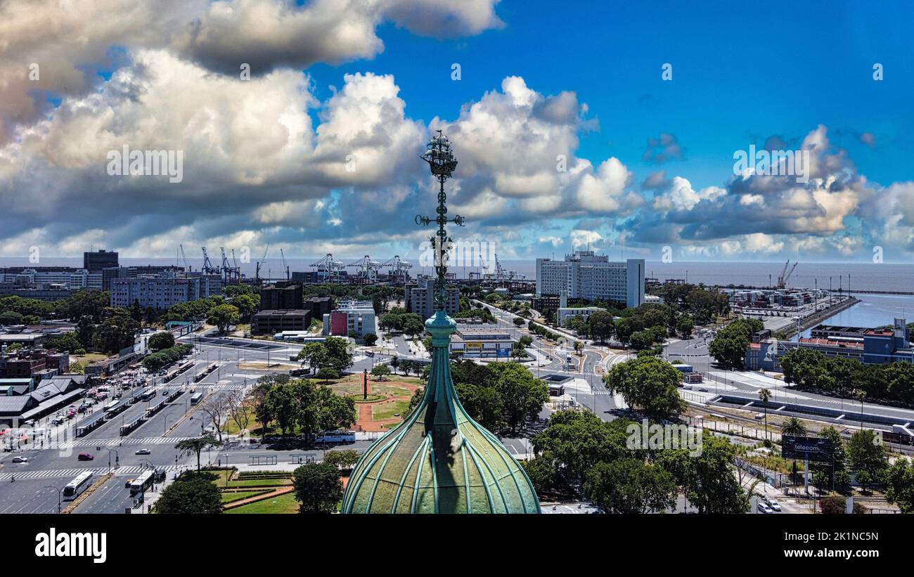 Wetterfahne des Monumental-Turms in Retiro Stockfoto