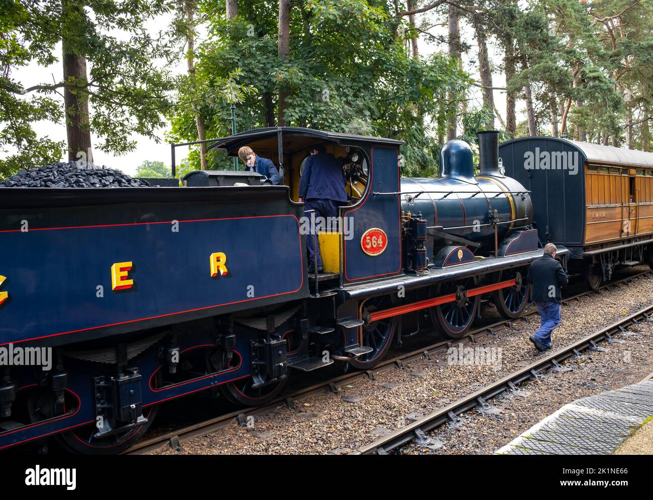 38. Vintage Dampfzug am holt Bahnhof auf der North Norfolk Railway Linie Stockfoto