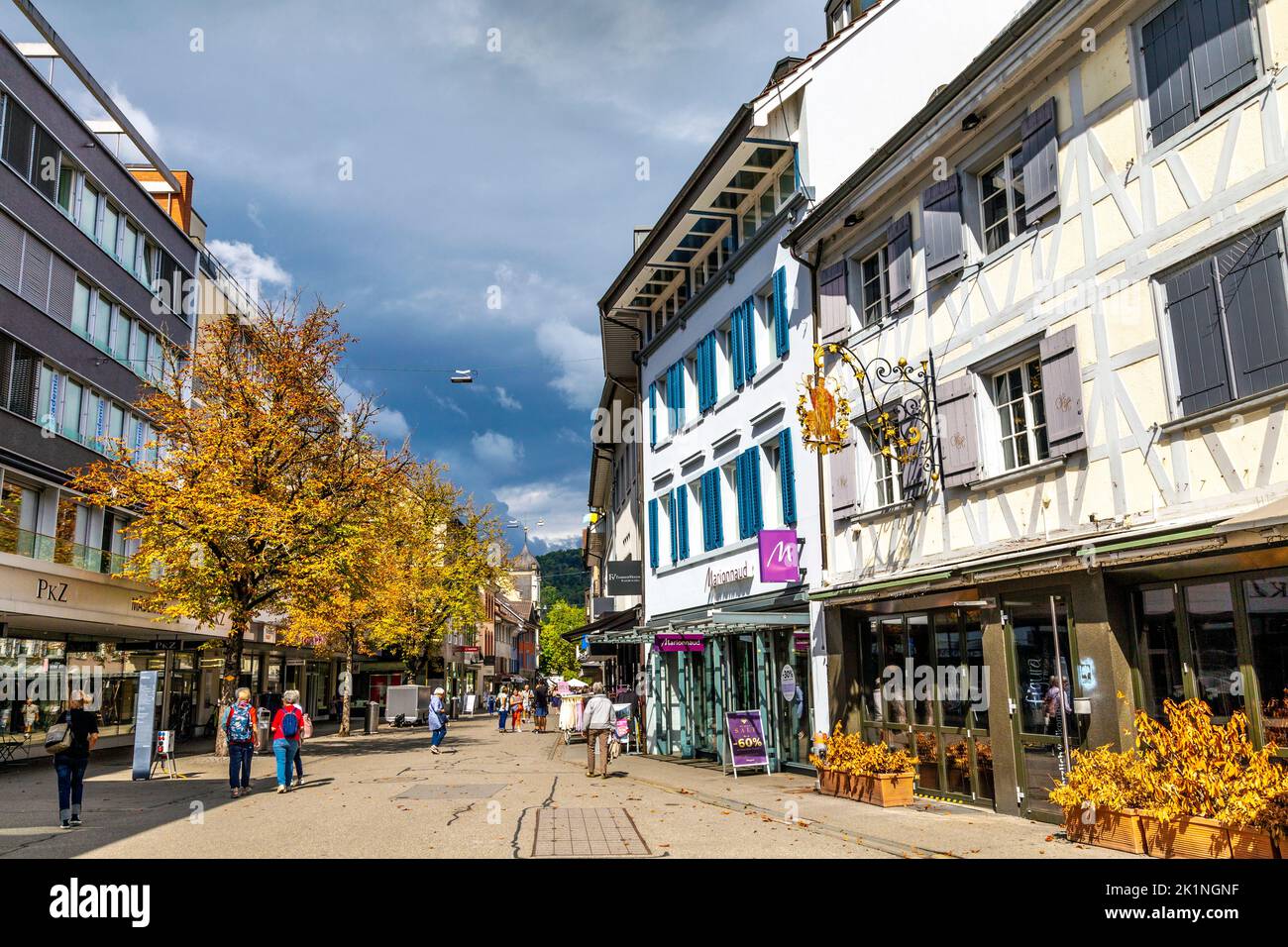 Badstrasse in Baden, Schweiz Stockfoto